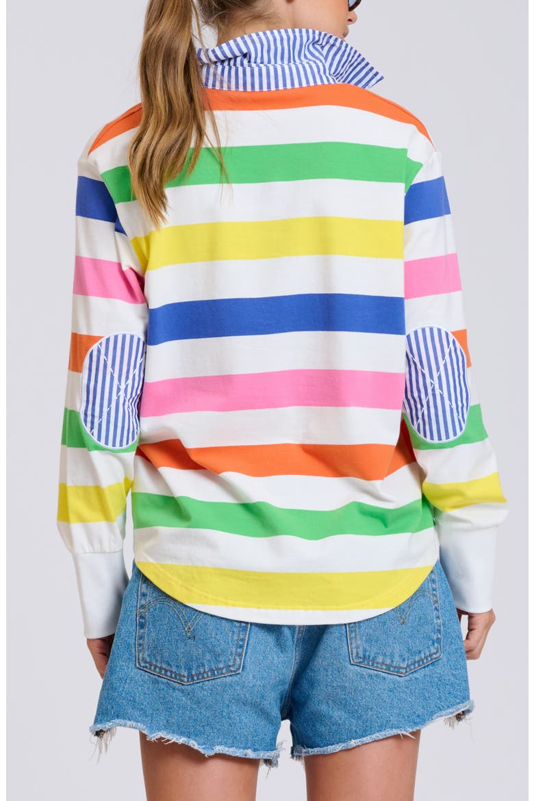 Summer Stripe Cotton Rugby Sweatshirt, Alternate, color, BRIGHT STRIPE