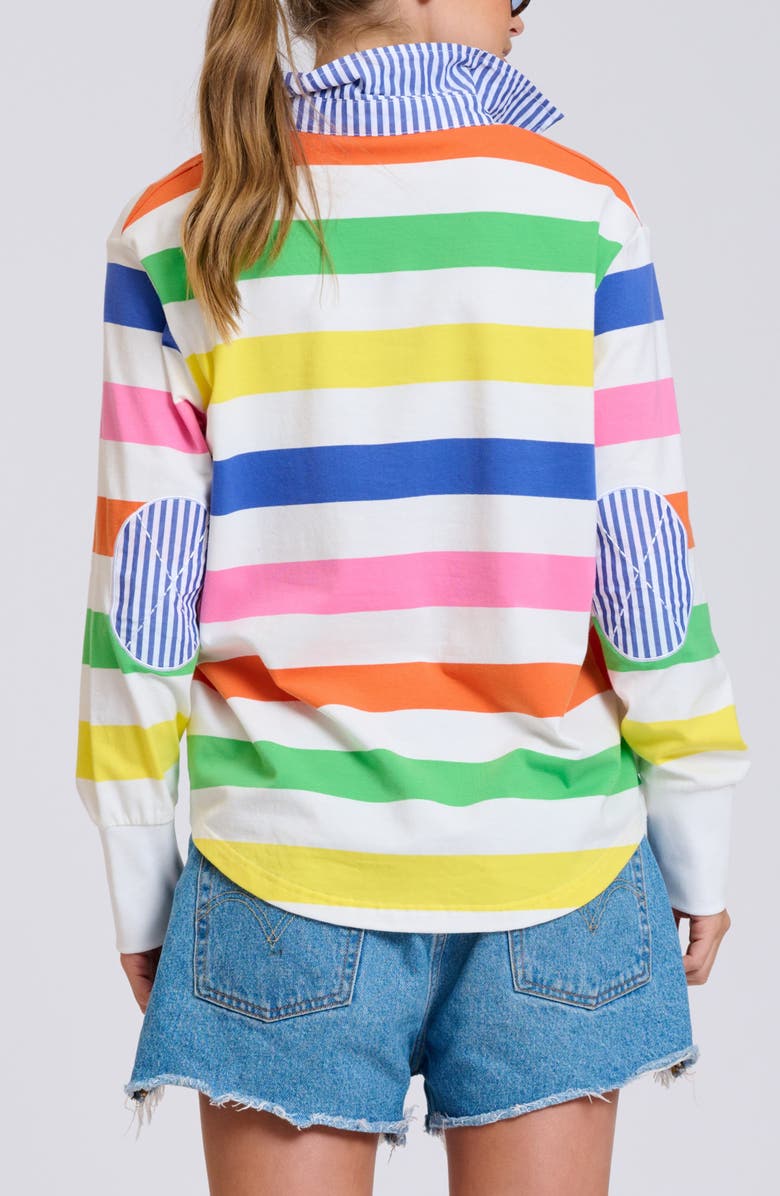 SHIRTY Summer Stripe Cotton Rugby Sweatshirt, Alternate, color, Bright Stripe