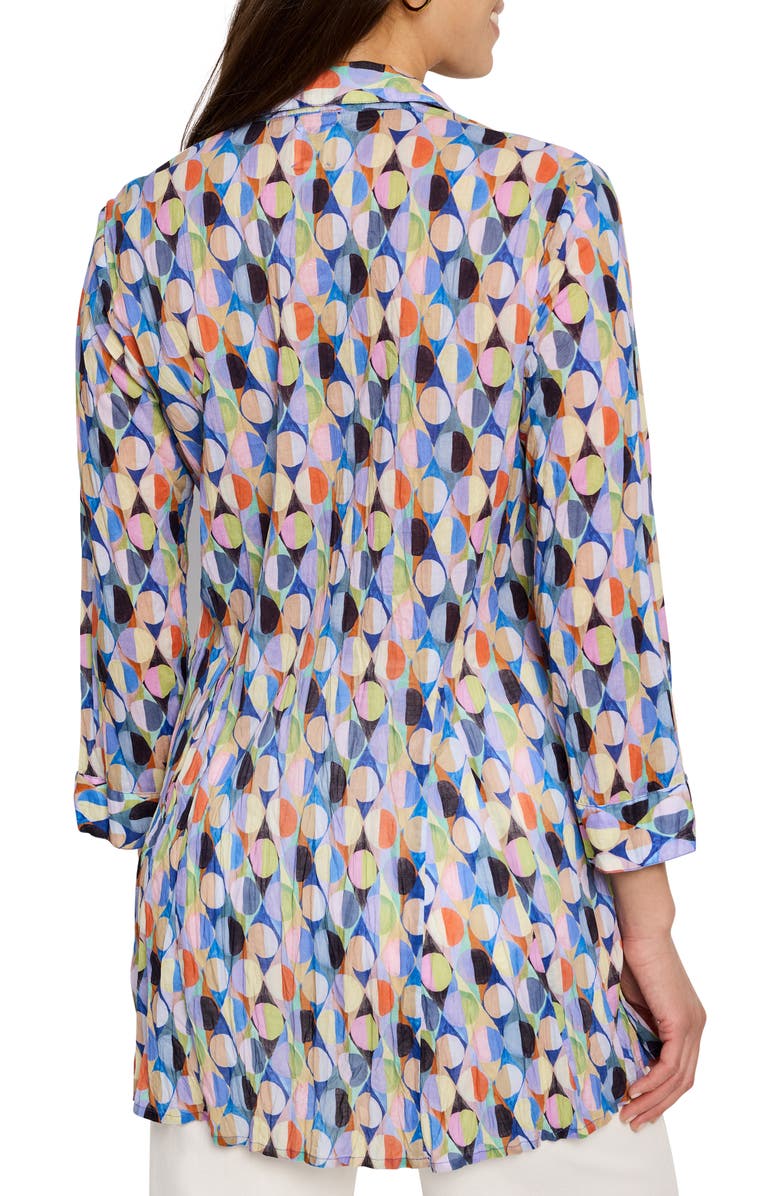 NIC+ZOE Social Circles Crinkle Button-Up Tunic, Alternate, color, 
