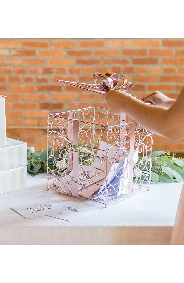 Cathy's Concepts Rose Goldtone Plate Card Holder, Alternate, color,