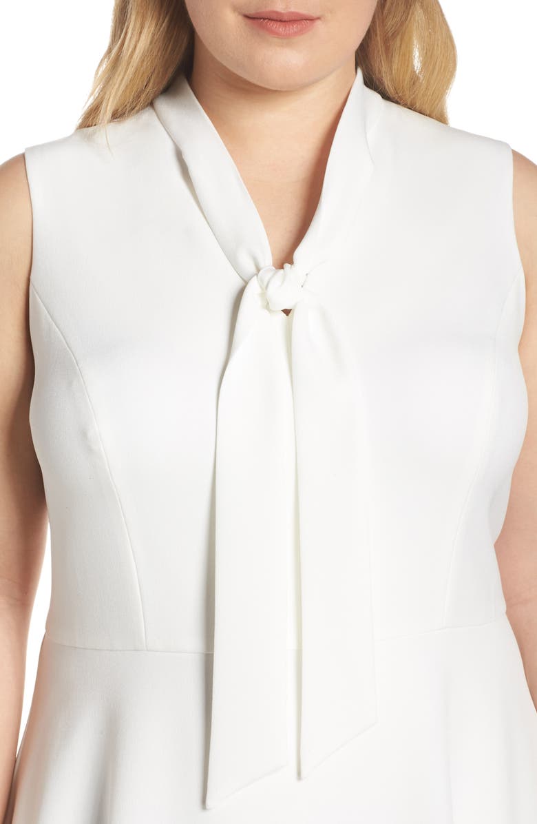 Maggy London Ruthie Tie Neck Crepe Dress, Alternate, color,