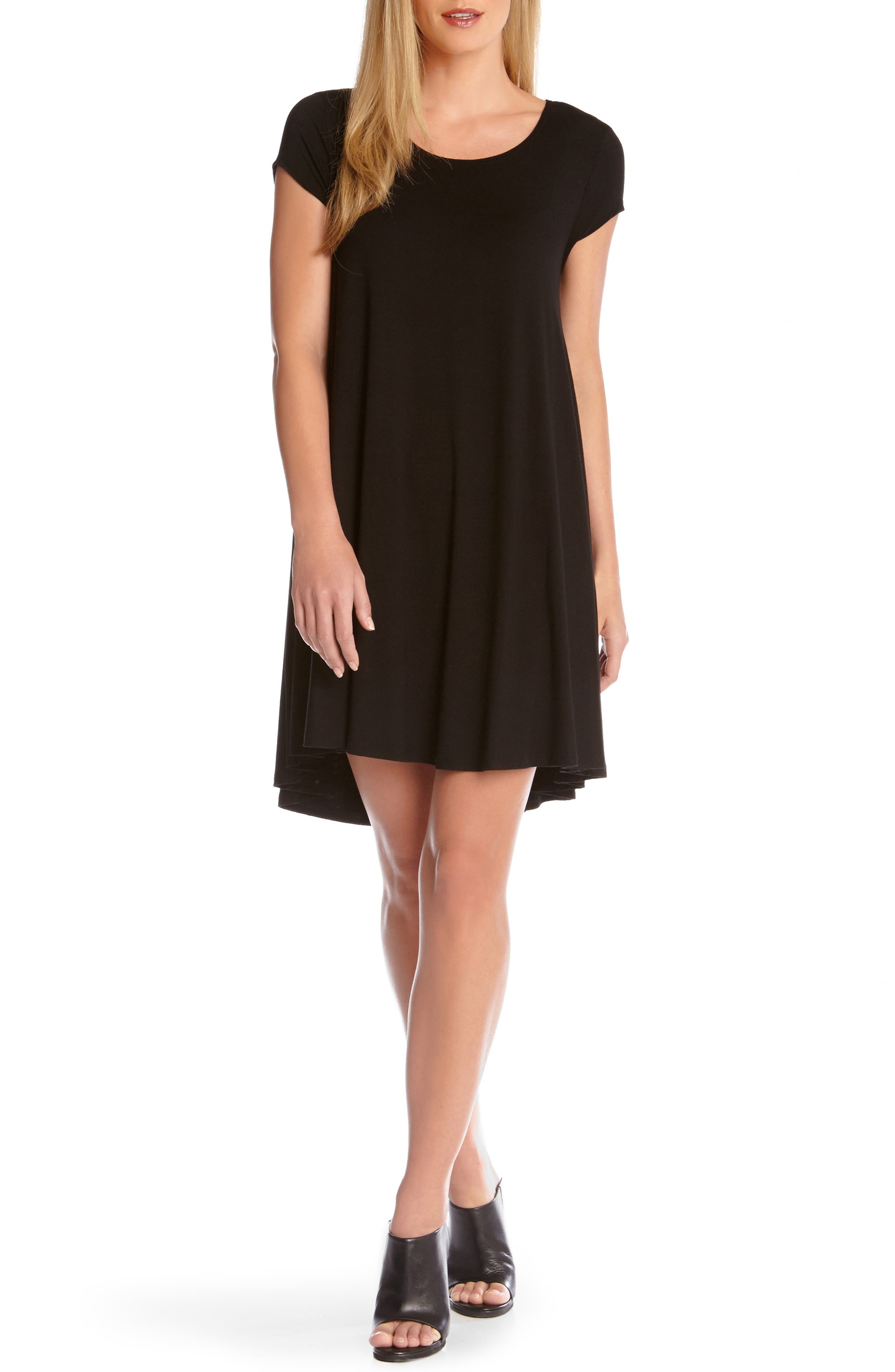 Karen Kane Maggie Cap Sleeve Trapeze Dress in Black 