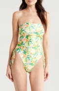 Kulani Kinis Strapless Cinched Tie One-Piece Swimsuit