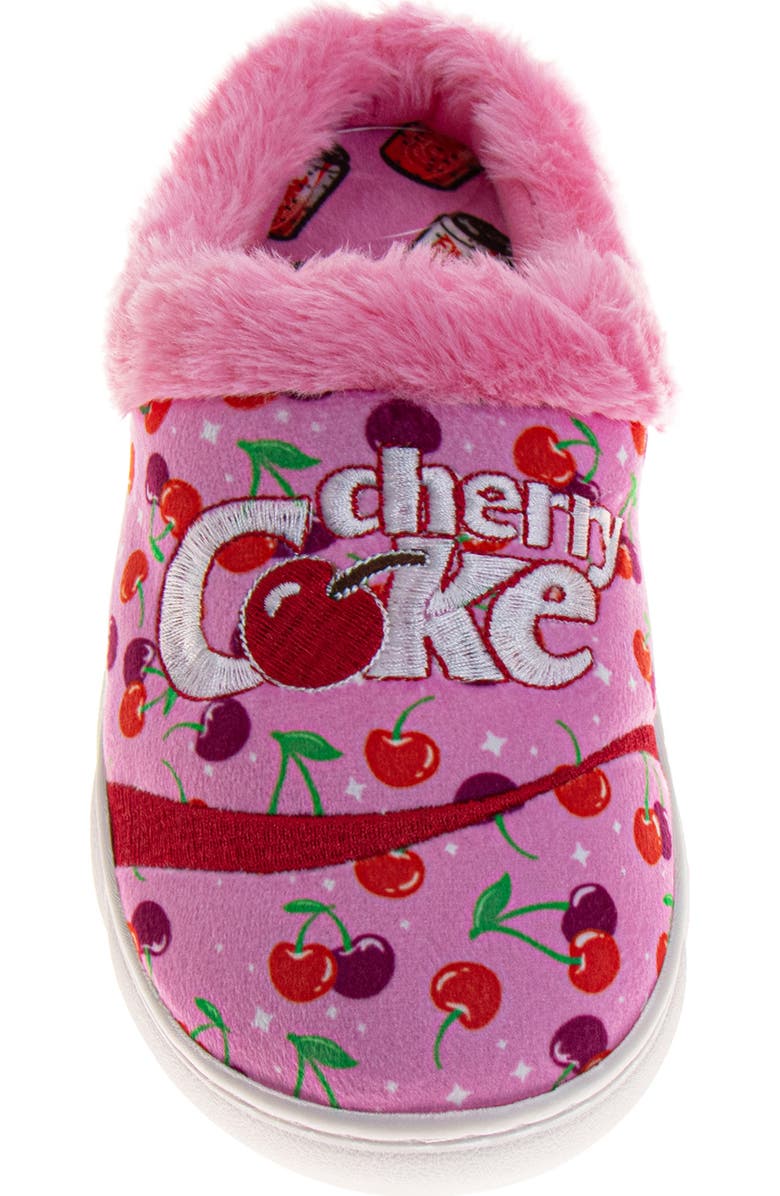 JOSMO Cherry Coke<sup>®</sup> Faux Fur Trim Slipper, Alternate, color, Cherry