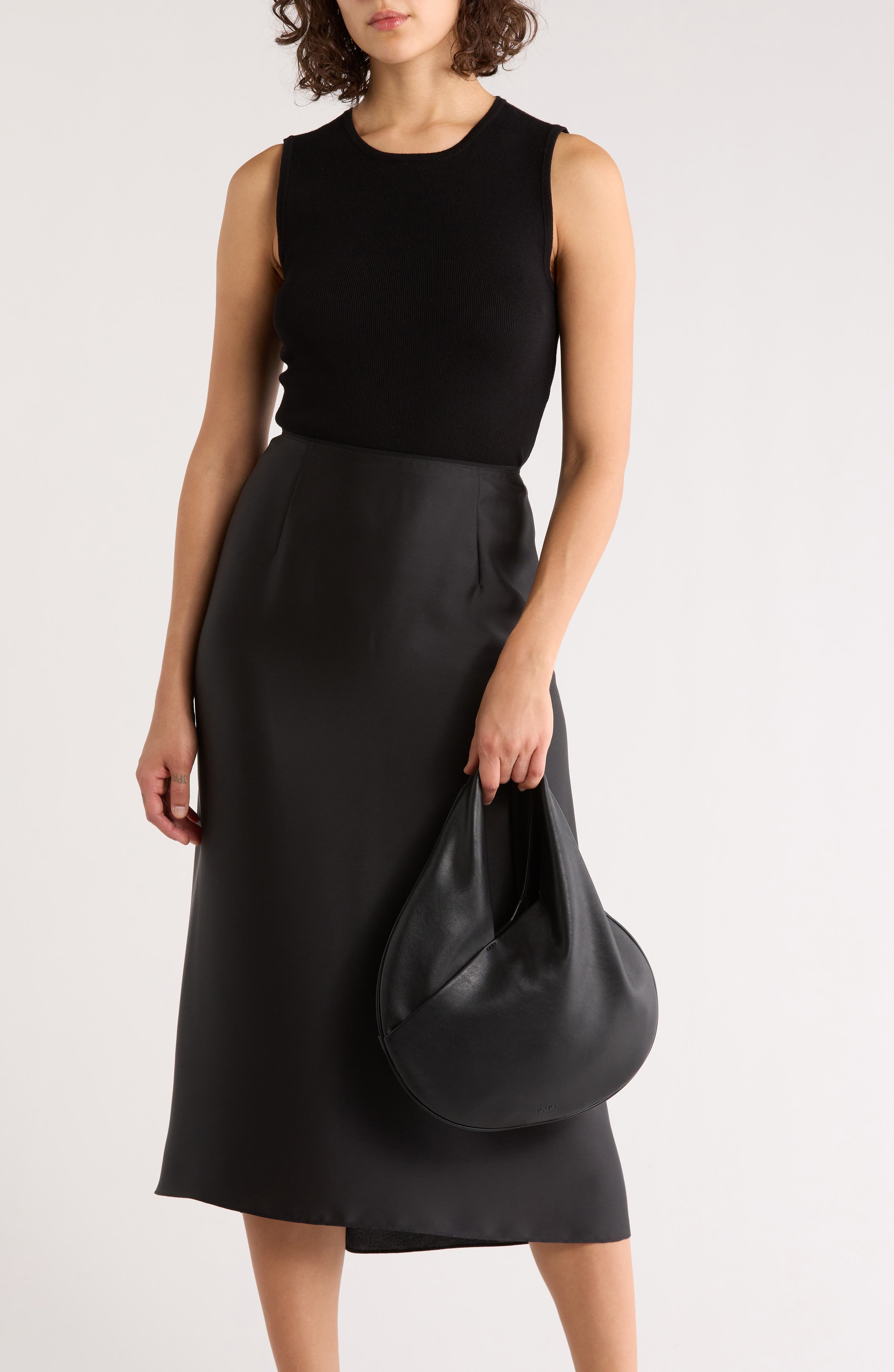 BCBG Crisscross Mini Hobo Shoulder Bag, Alternate, color, Black