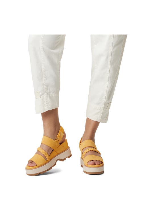 Sorel Joanie Iv Slingback Platform Wedge Sandal In Yellow Ray/honey White