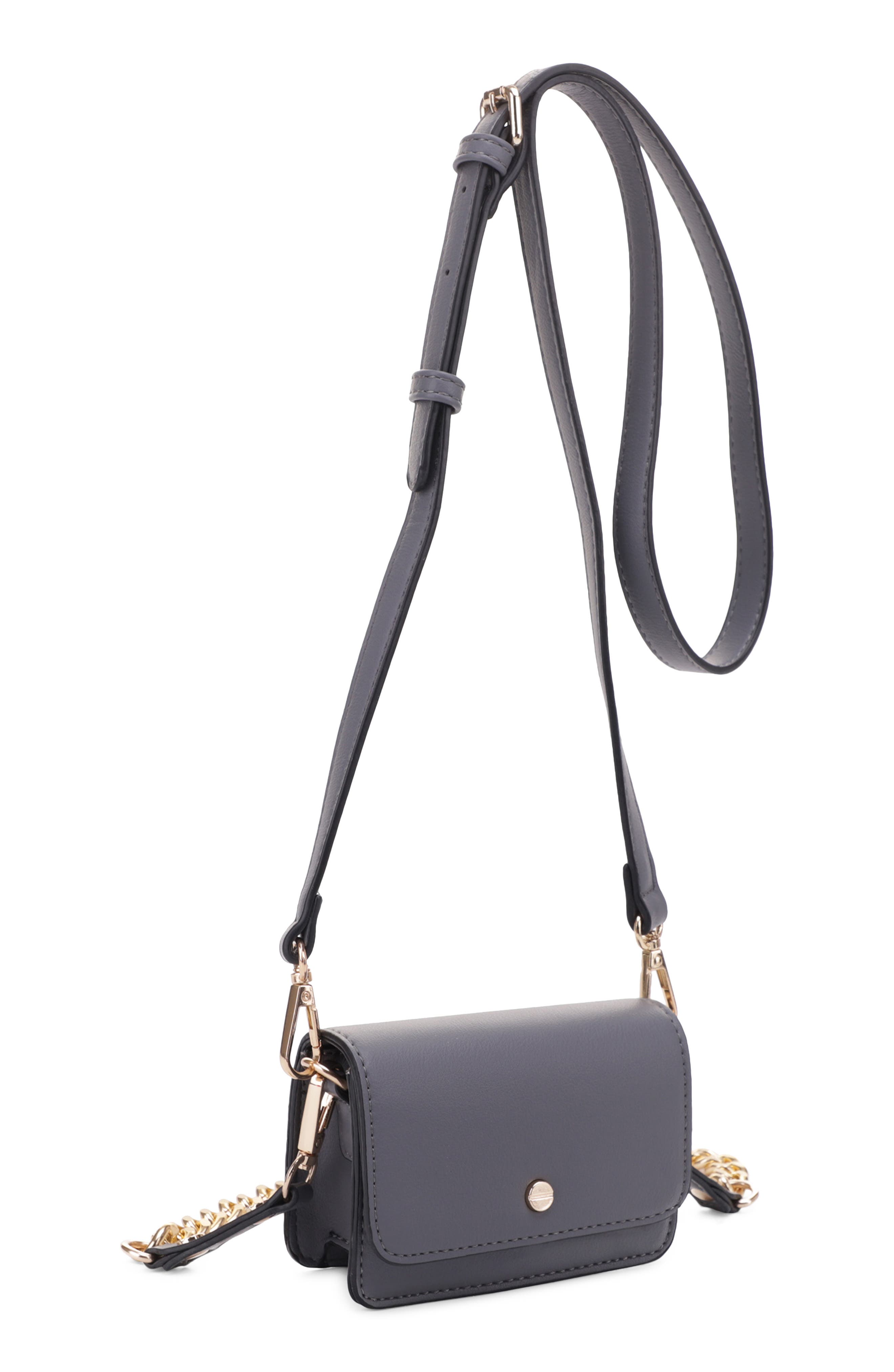 Tanya Vegan Leather Crossbody Bag, Main, color, GREY
