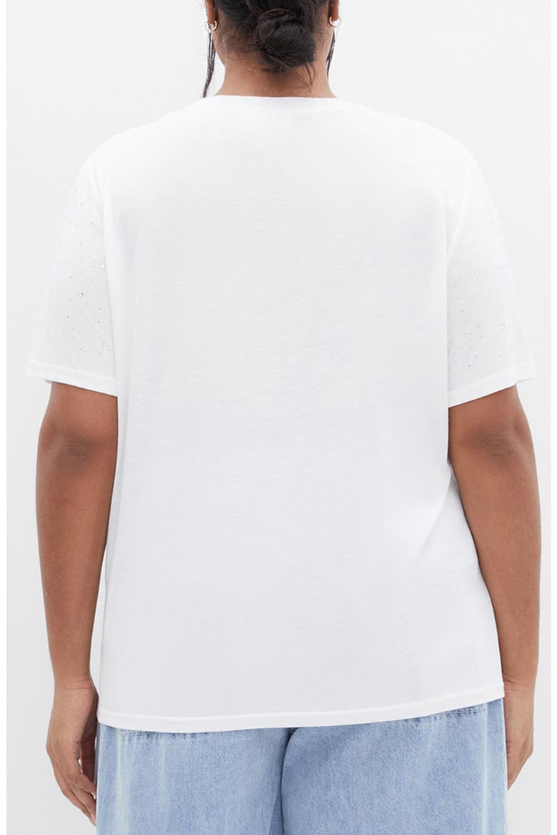 Blinged Up Embellished T-Shirt, Alternate, color, IVORY
