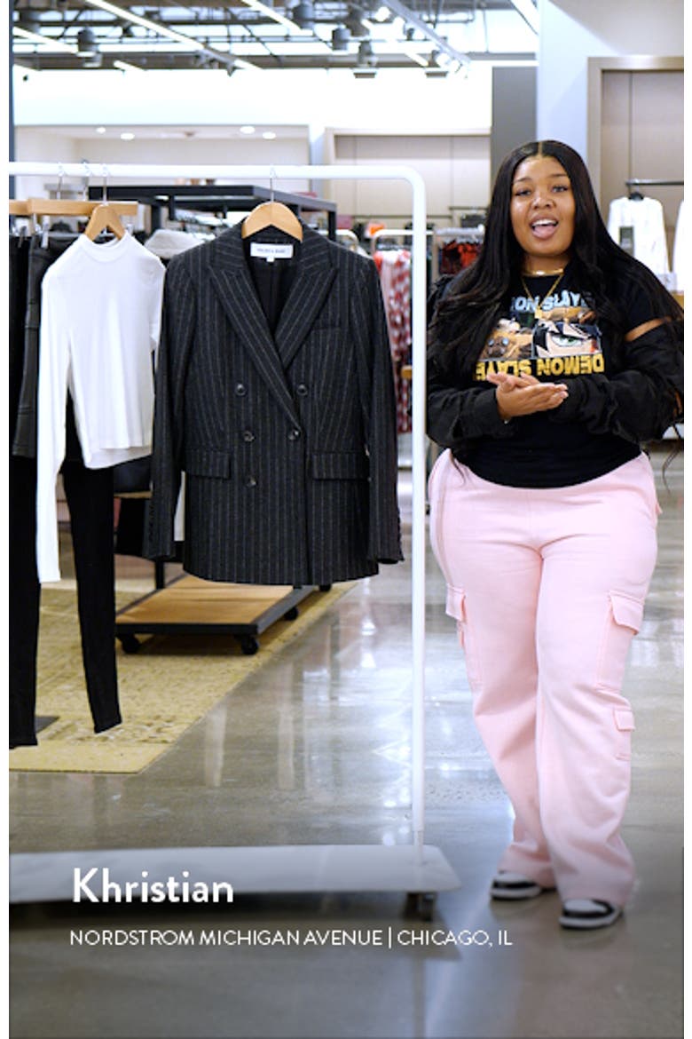 Ellette Chalk Stripe Stretch Wool Dickey Jacket video