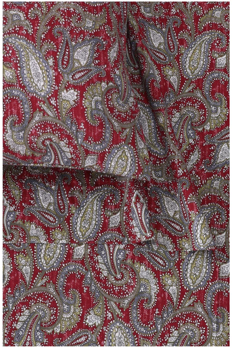 Cotton Flannel Sheet Set, Alternate, color, NATALIA PAISLEY