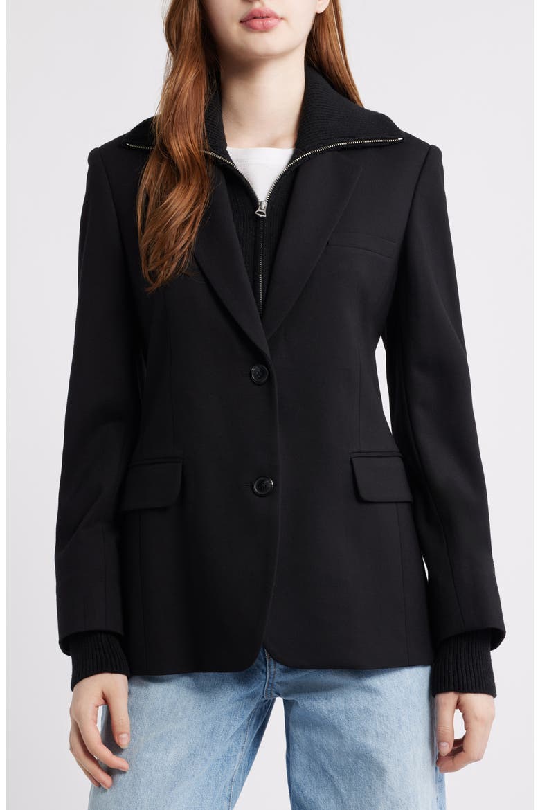 Frank Ponte Knit Blazer, Alternate, color, BLACK