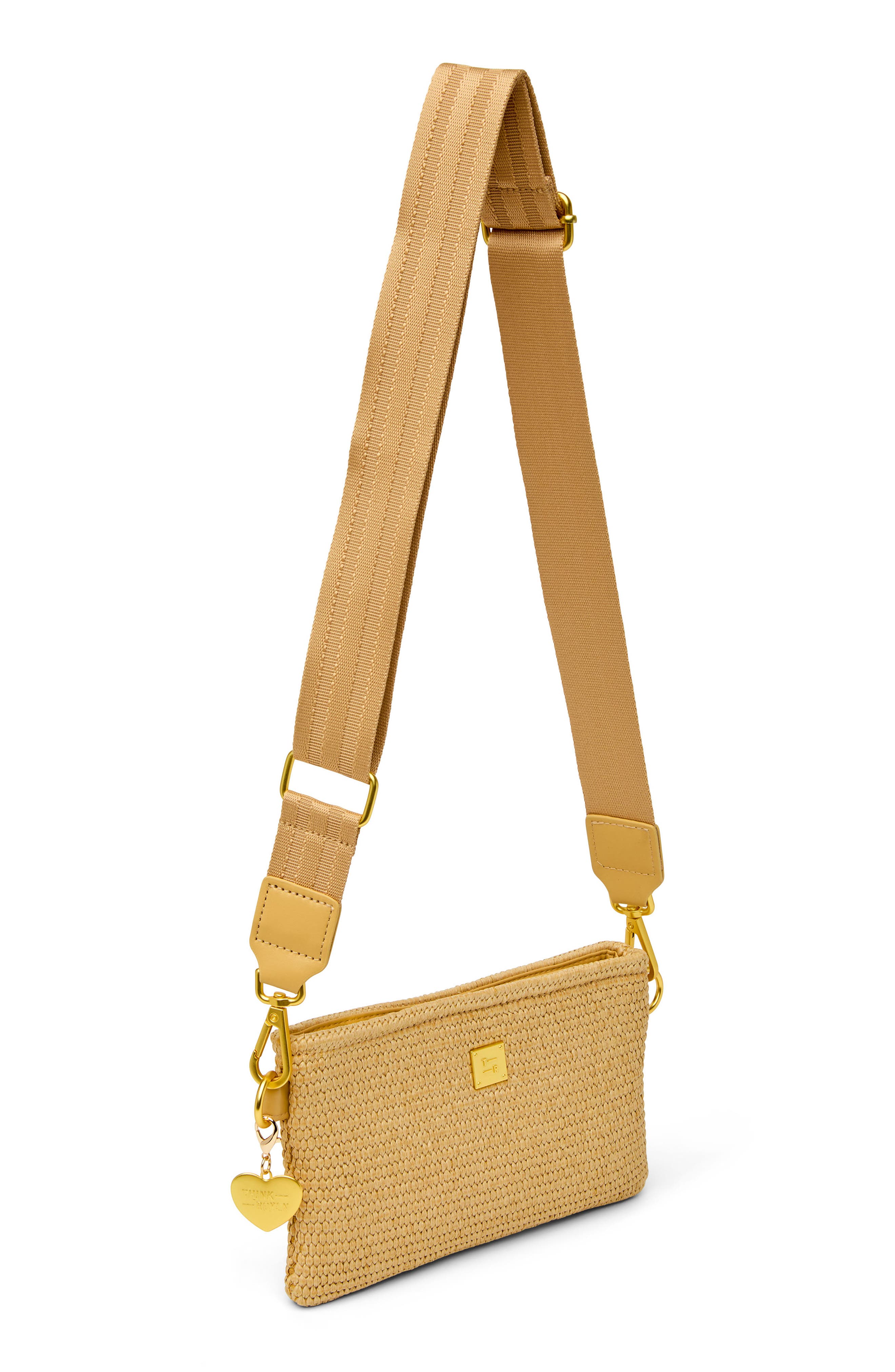 THINK ROYLN Fame Woven Raffia Crossbody Bag, Alternate, color, Dune Raffia