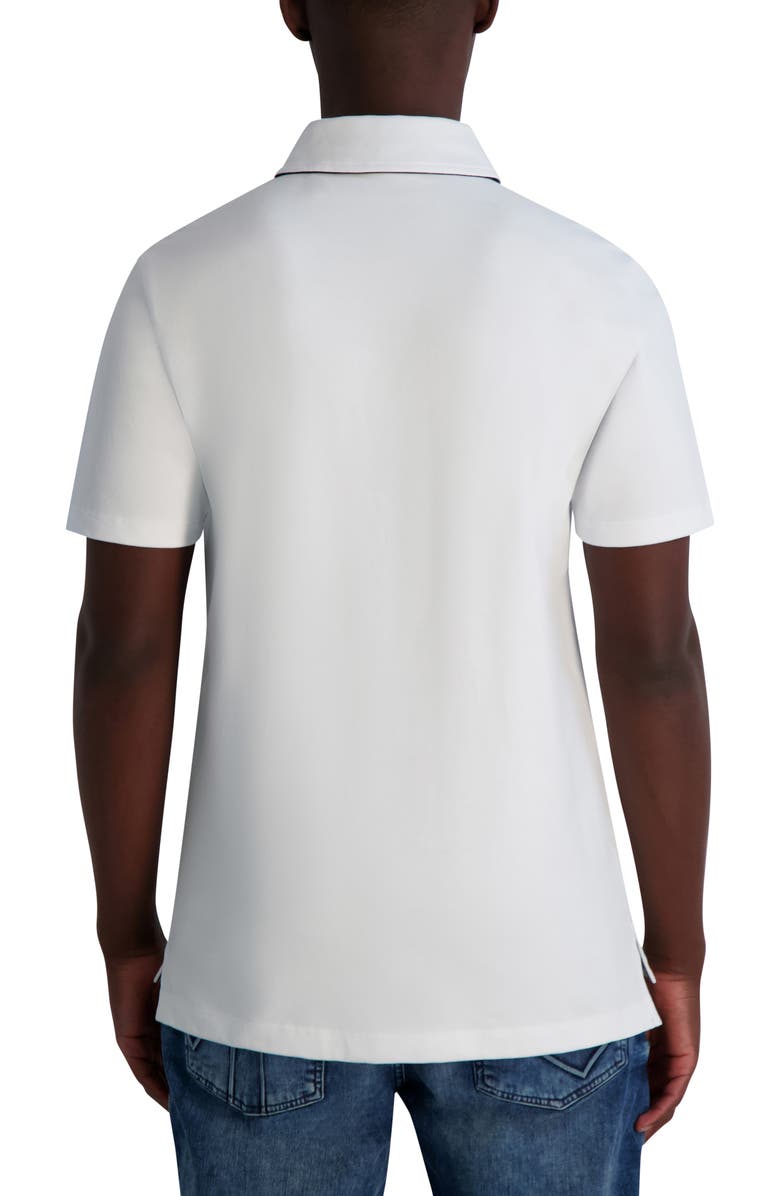 KARL LAGERFELD PARIS Logo Chest Stretch Cotton Polo, Alternate, color, White