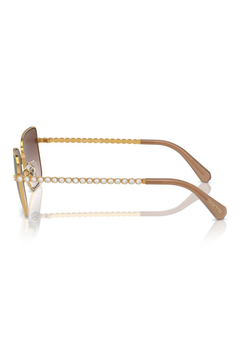 56mm Matric Crystal Square Sunglasses, Alternate, color, GOLD/ PURPLE