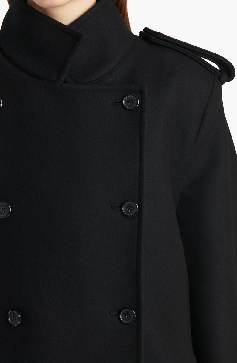 Khaite Dean Double Face Wool Peacoat, Alternate, color, Black