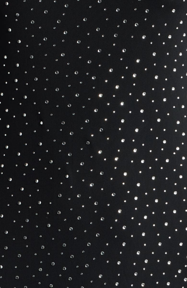 Jump Apparel Embellished Bell Sleeve Mesh Minidress, Alternate, color, Black