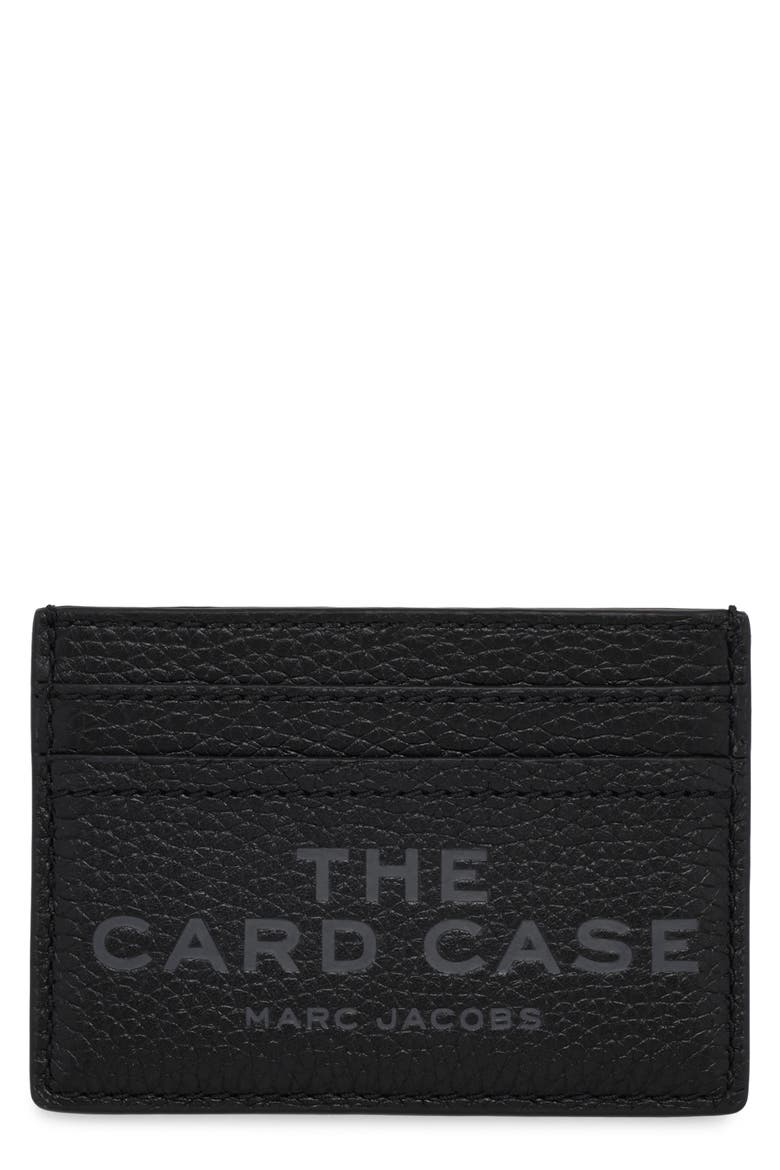 The Leather Card Case, Main, color, BLACK