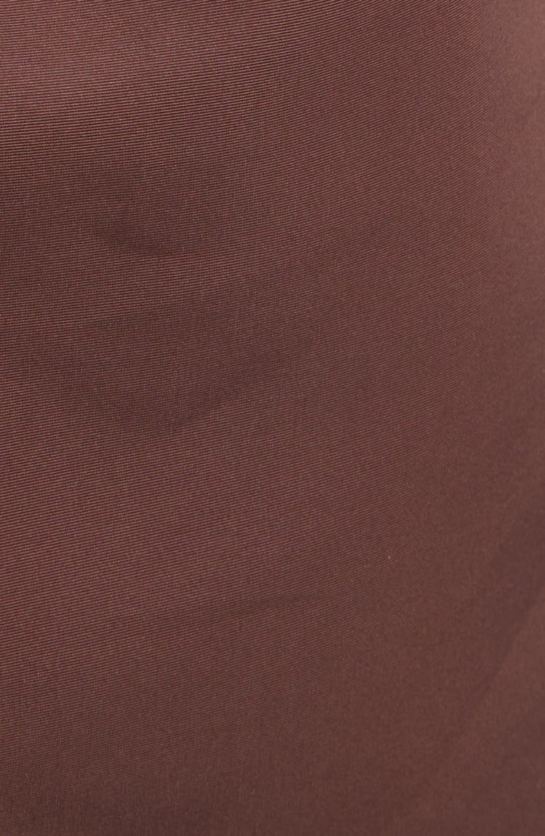 Oscar de la Renta Chiné Cyclamen Pleated Satin Fit 
Flare Dress, Alternate, color, White/ Mahogany