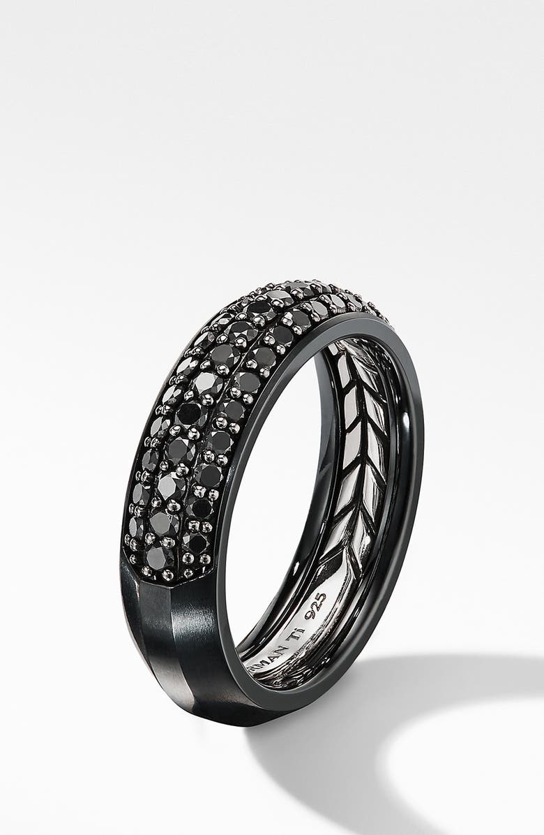 David Yurman Half Pavé Beveled Band Ring, Alternate, color, 