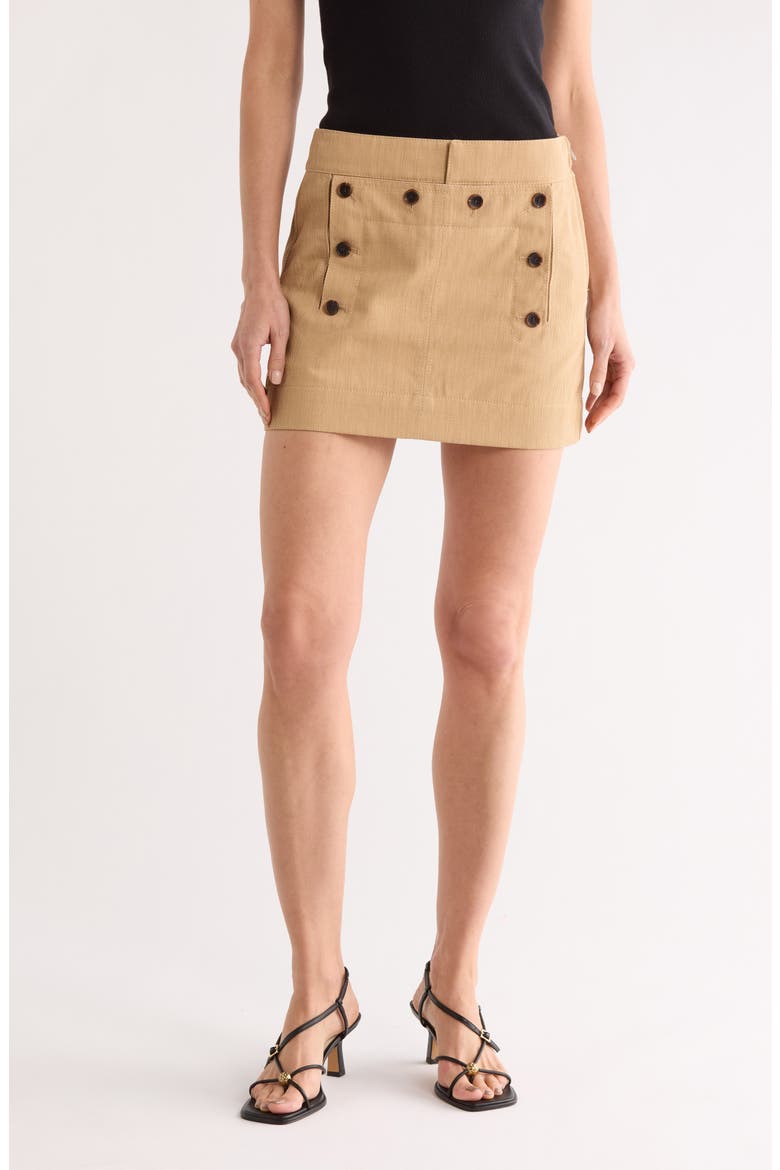 Elli Cotton & Linen Miniskirt, Main, color, DESERT BEIGE