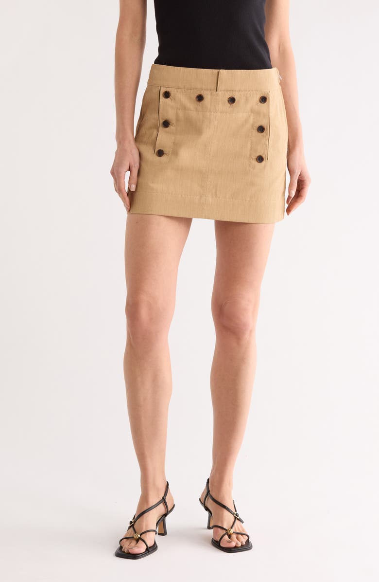 A.L.C. Elli Cotton & Linen Miniskirt, Main, color, Desert Beige
