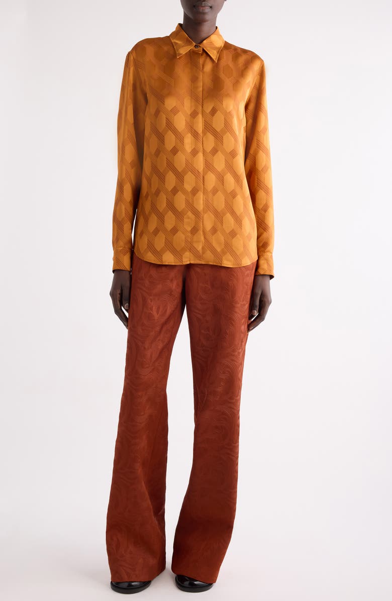 Dries Van Noten Paxy Matelassé Wide Leg Pants, Main, color, 