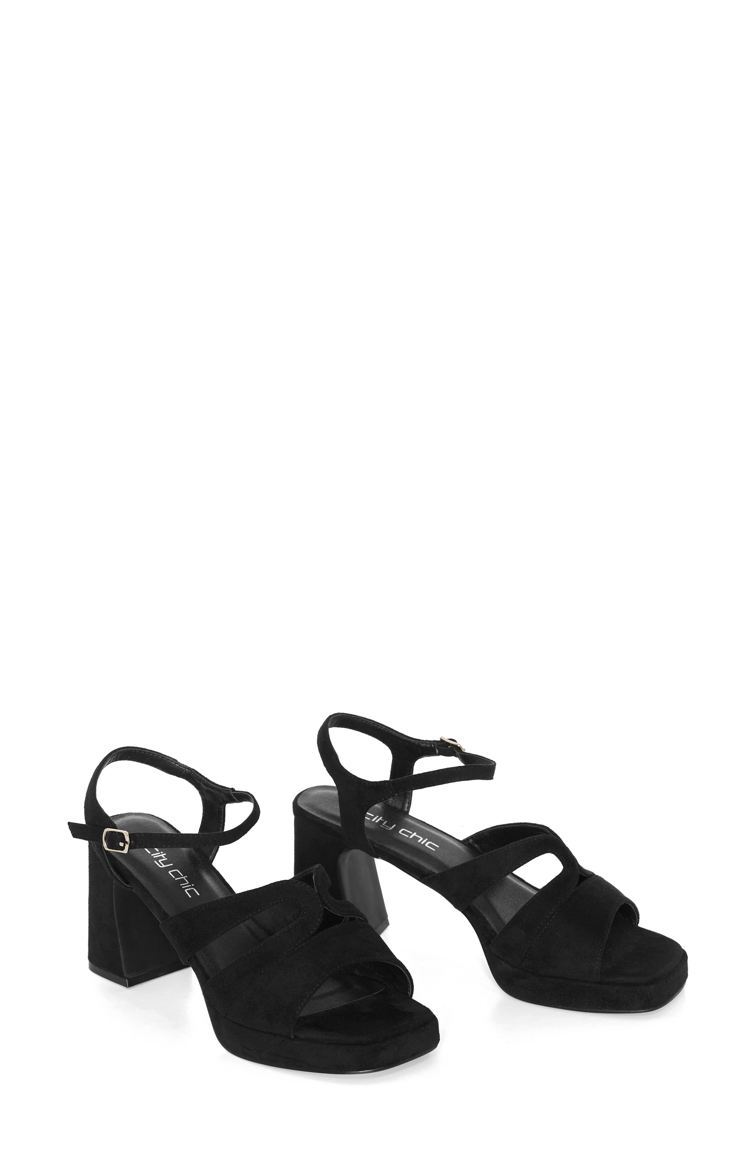 City Chic Coco Platform Sandal, Alternate, color, Black