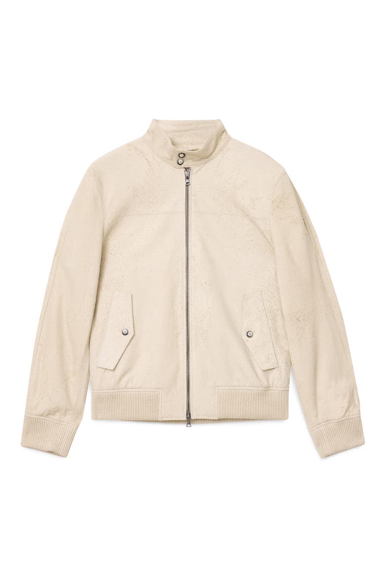 Nathan Distressed Suede Bomber Jacket, Alternate, color, SALT