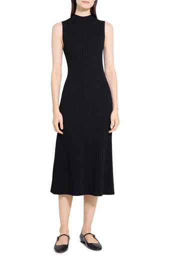Theory Cable Stitch Sleeveless Wool Blend Sweater Midi Dress