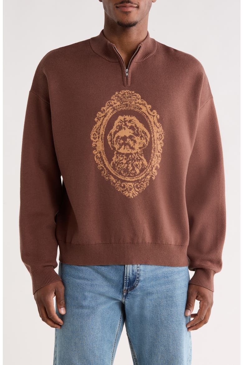Maple Crest Cotton Quarter Zip Sweater, Main, color, DOLCE
