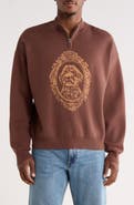 SANTO STUDIO Maple Crest Cotton Quarter Zip Sweater