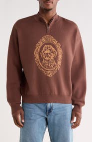 SANTO STUDIO Maple Crest Cotton Quarter Zip Sweater