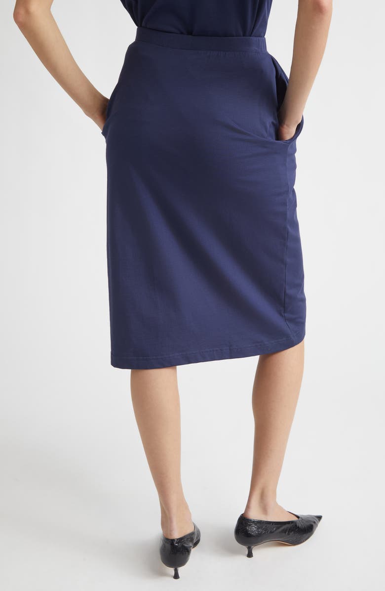 JULIE KEGELS Johanna J.K. Finance Label Jersey Pencil Skirt, Alternate, color, Dark Navy