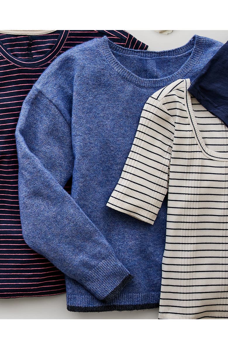 Carve Designs Drue Fuzzy Sweater, Alternate, color, Capri Blue W. Dark Capri