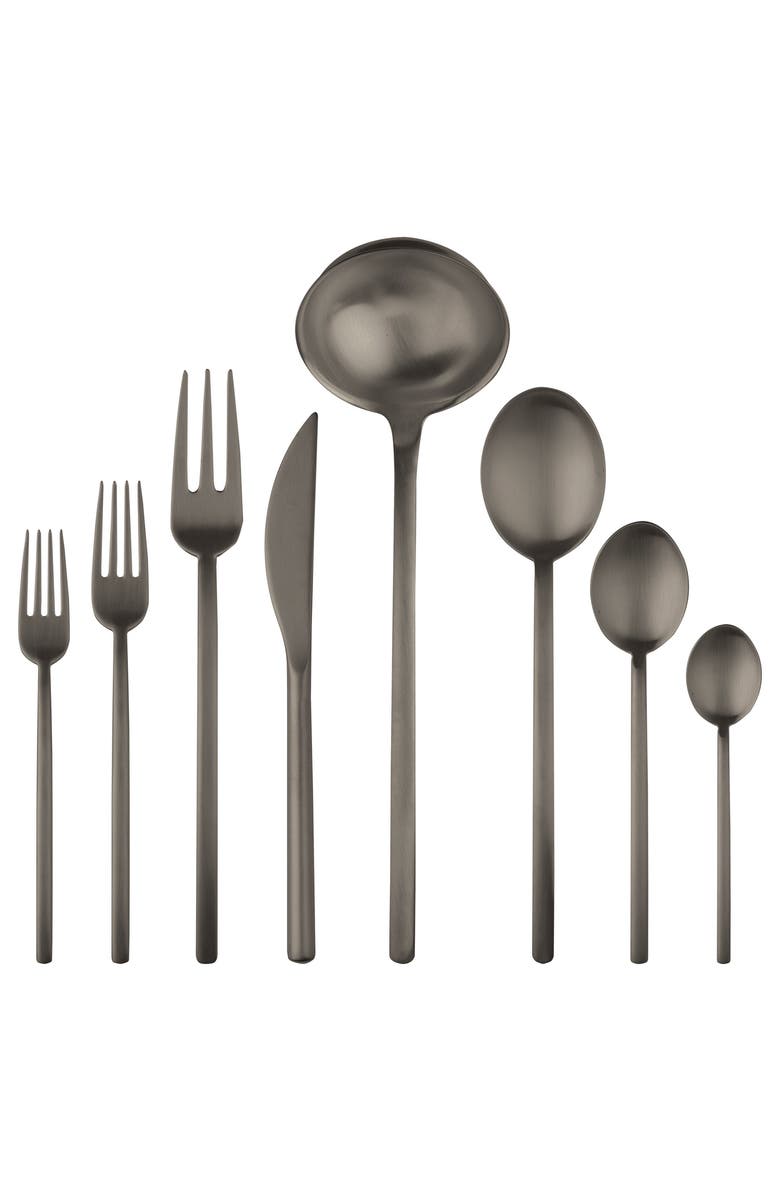 Mepra Due Flatware Set - 43 Pieces, Main, color, Ice Black Gold