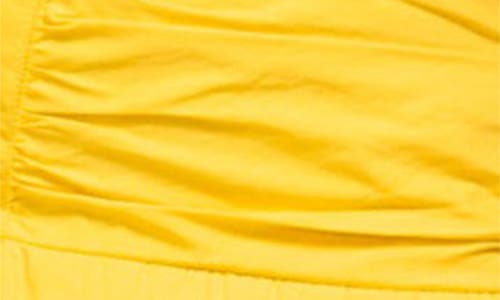 Ramy Brook Maggie Ruched Poplin Mini Dress In Lemon Drop