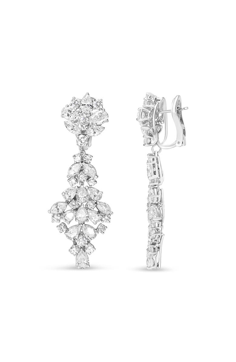 Haus of Brilliance 18K White Gold 9 1/2 Cttw Diamond Cluster Drop Dangle Earrings, Alternate, color, White
