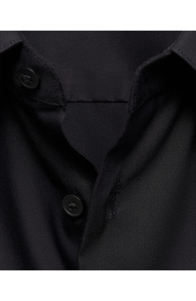 MANGO Slim Fit Cotton Button-Up Shirt, Alternate, color, Black