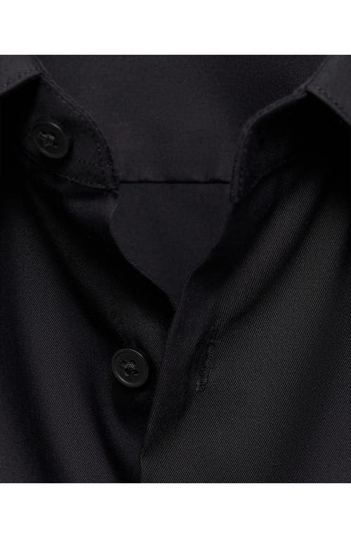Mango Slim Fit Cotton Button-up Shirt In Black