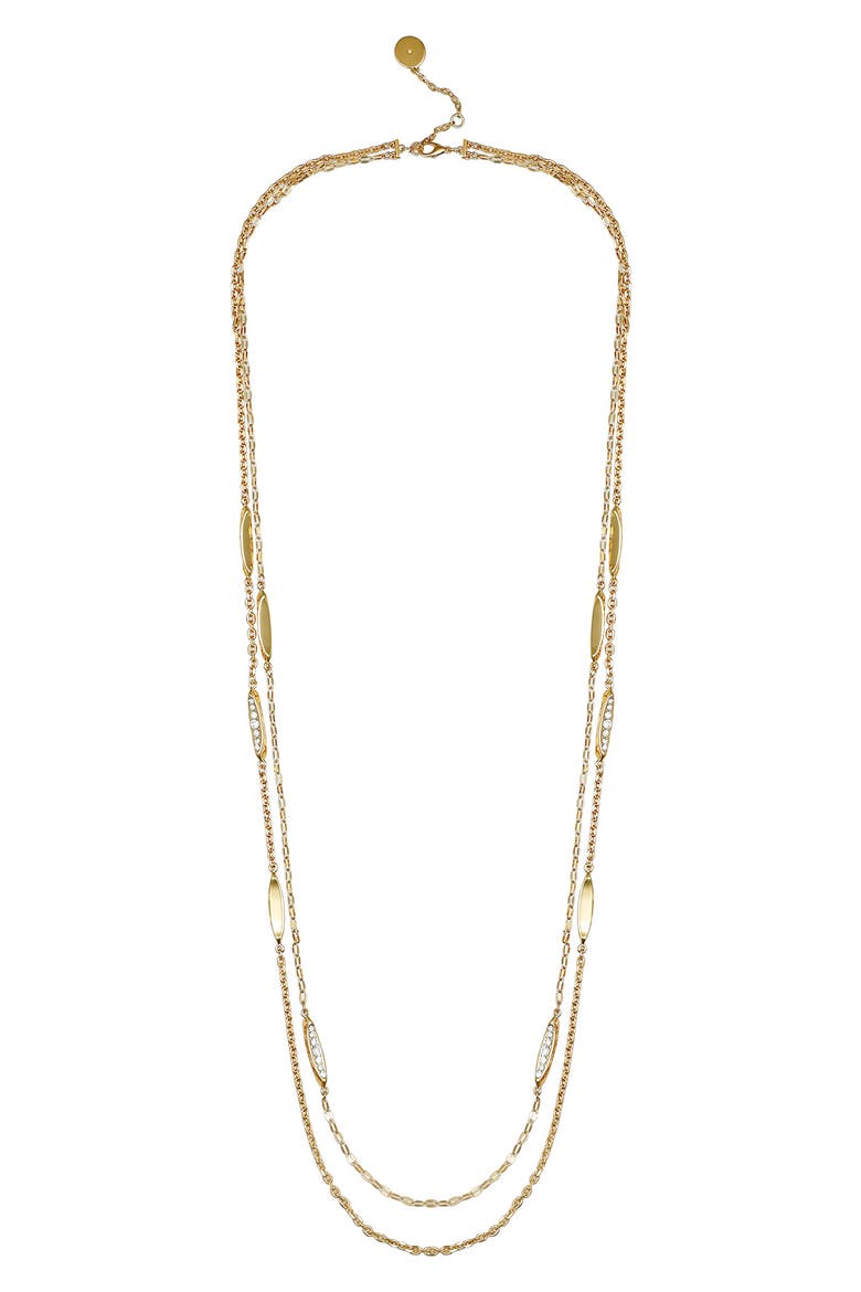 Layered Chain Station Necklace, Main, color, GOLD TONE