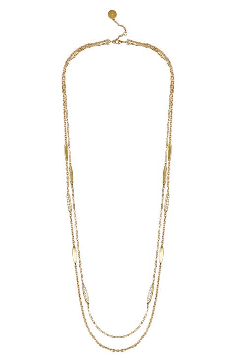 Layered Chain Station Necklace