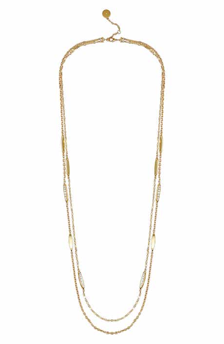 Layered Chain Station Necklace