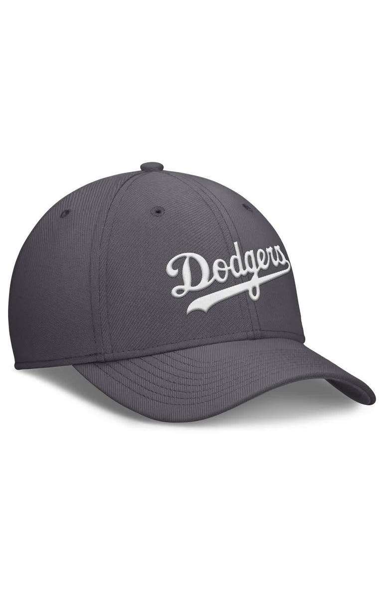 Nike Men's Nike  Gray Los Angeles Dodgers Swoosh Performance Flex Hat, Alternate, color, 
