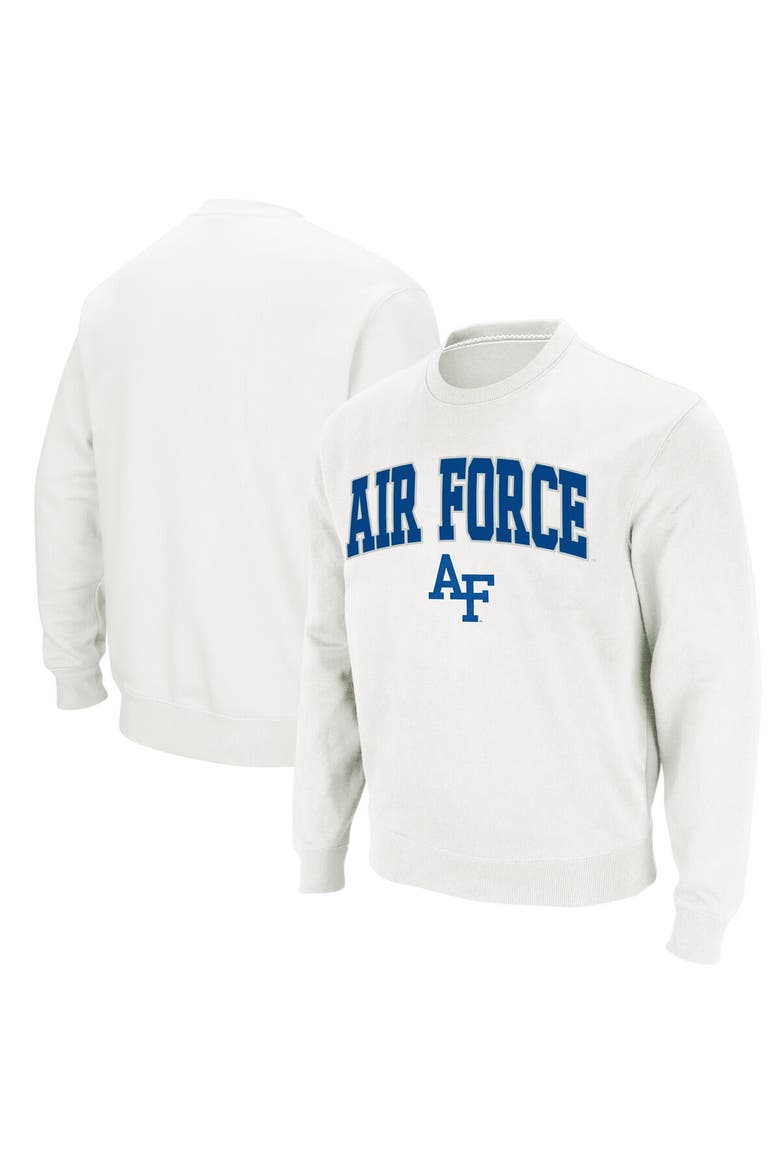 Men's Colosseum White Air Force Falcons Arch & Logo Sweatshirt, Main, color, White