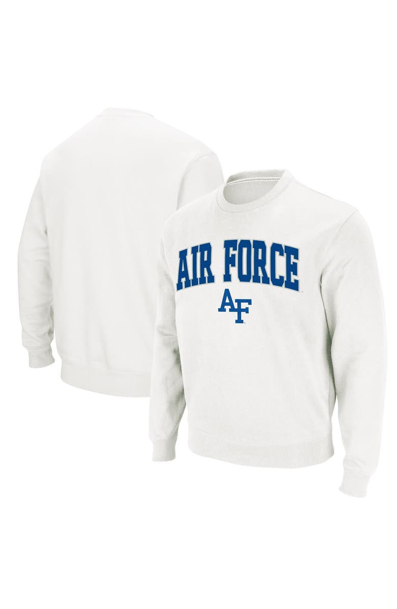 COLOSSEUM Men's Colosseum White Air Force Falcons Arch & Logo Sweatshirt, Main, color, White