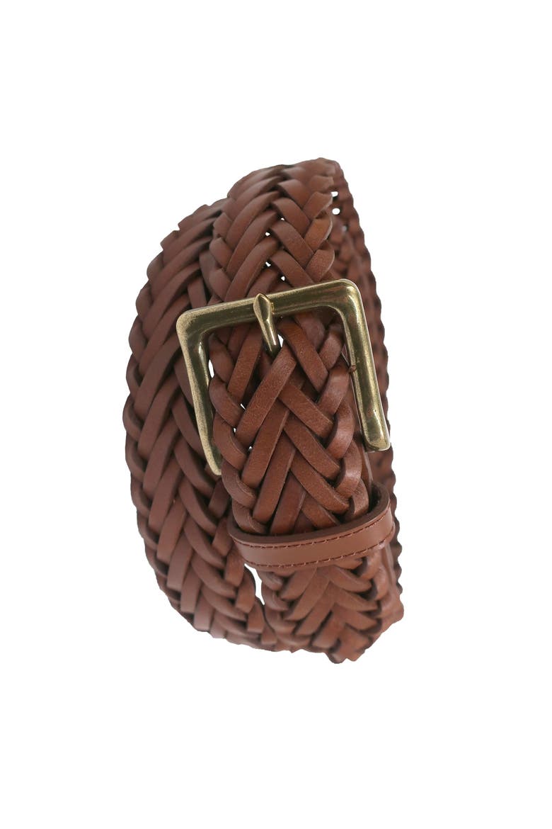 Natural Wax Pull Up Leather Belt, Alternate, color, Medium Brown