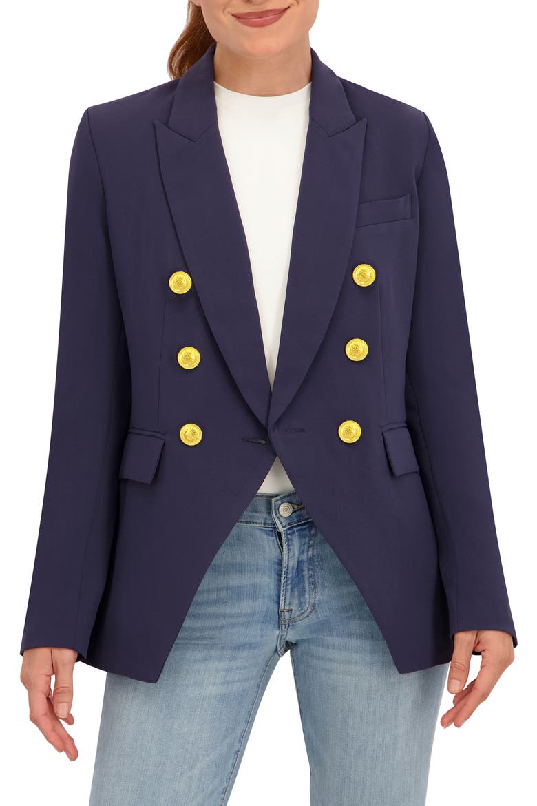 Double Breasted Blazer, Main, color, NAVY/ GOLD