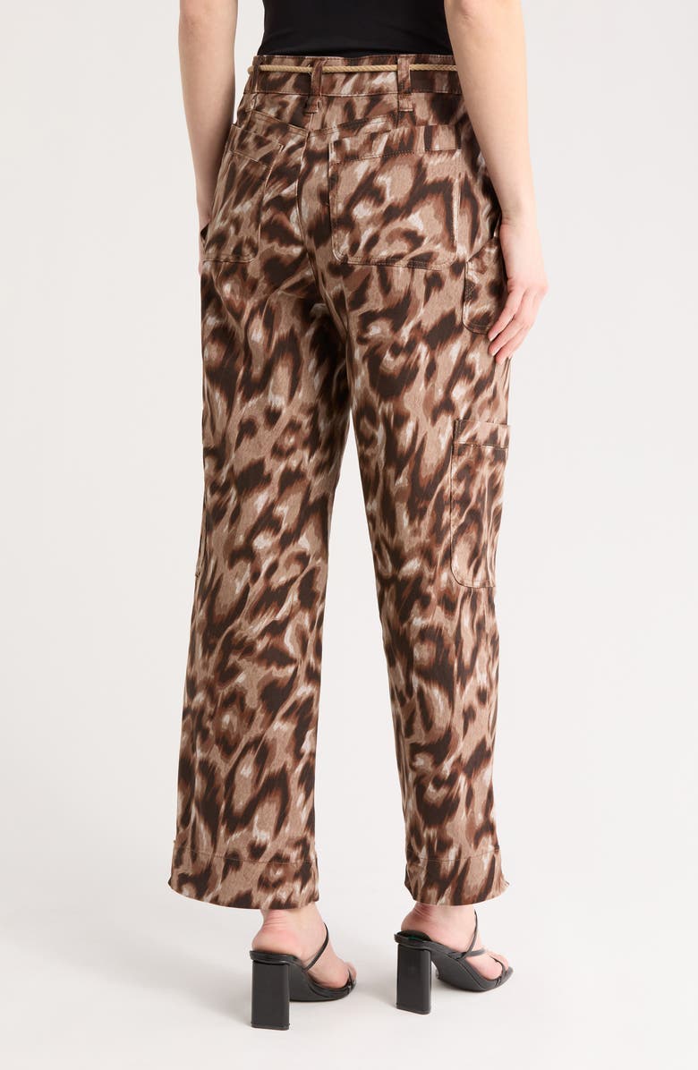 Democracy Belted Cargo Crop Straight Leg Pants, Alternate, color, Walnut Multi