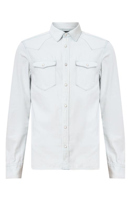ALLSAINTS ALLSAINTS MACGOWAN COTTON DENIM SNAP-UP WESTERN SHIRT