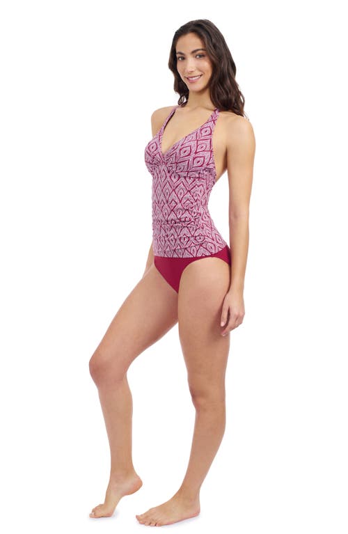 Profile By Gottex Plume Halter Tankini In Brick  White